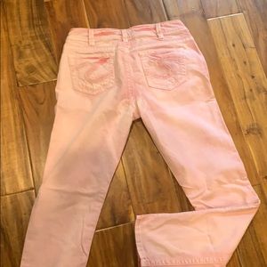 Pink silver skinny jeans